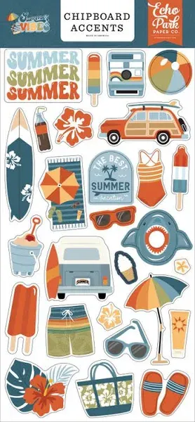 Echo Park Summer Vibes Chipboard Accents