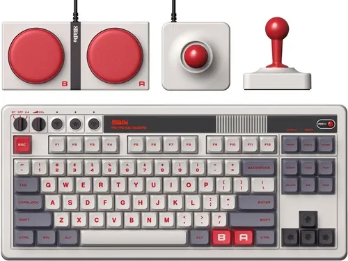 8BitDo 87-Key Retro Mechanical Wired/Wireless Keyboard w/ Joystick (N Edition)