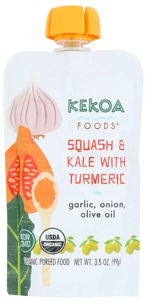 Kekoa Organic Pureed Baby Food Squash and Kale with Turmeric