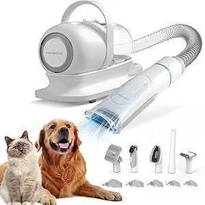 P1 Pro Pet Grooming Kit & Vacuum Suction 99% Pet Hair, Professional Grooming Clippers with 5 Proven Grooming Tools for Dogs Cats and Other Animals(Renamed to Neakasa)