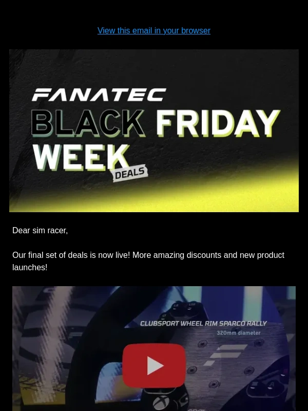 Fanatec - Black Friday final offers now available