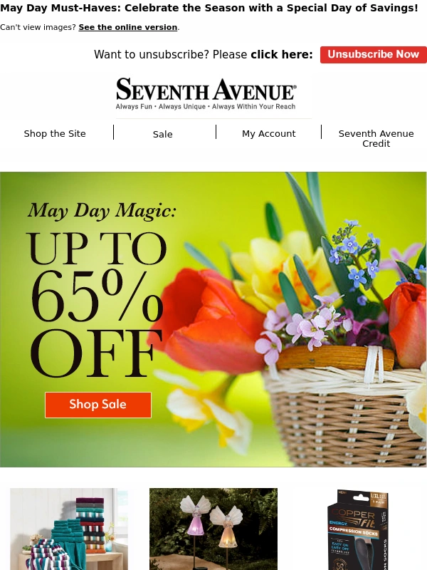 Seventh Avenue - It’s a May Day Sale! Save up to 65% on these can’t-miss May Day Deals!