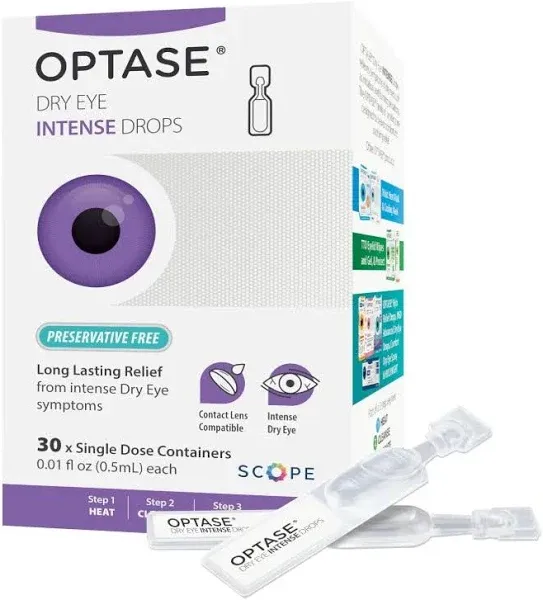 Optase Intense Dry Eye Drops Single Dose Units Preservative Free