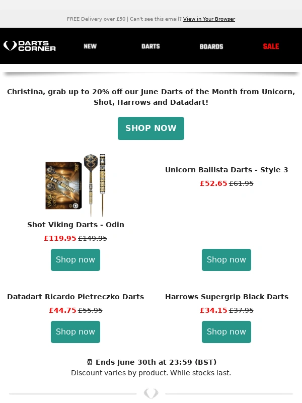 Darts Corner - ? June Darts of the Month are here
