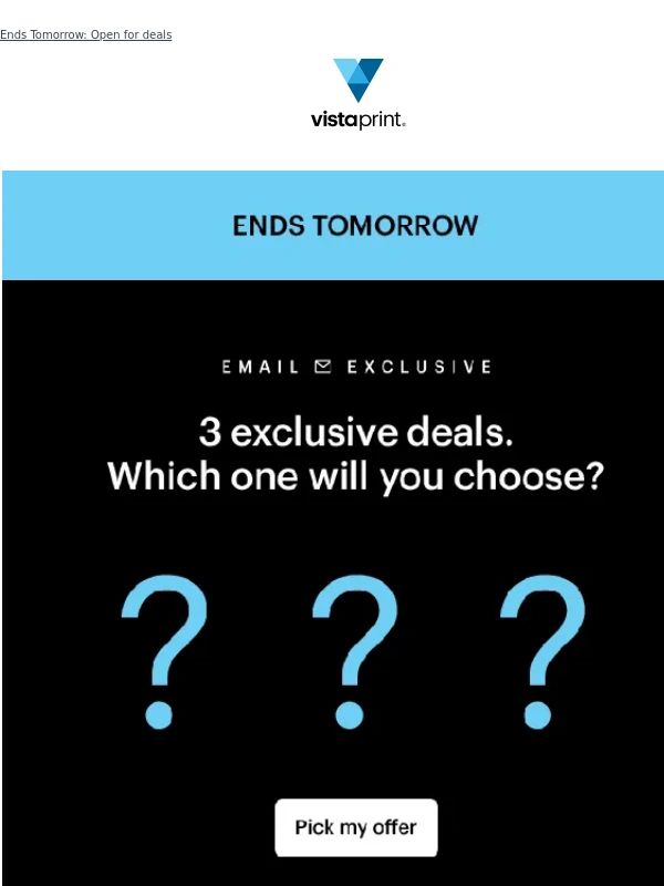 Vistaprint - 3 exclusive deals inside - which will you choose?