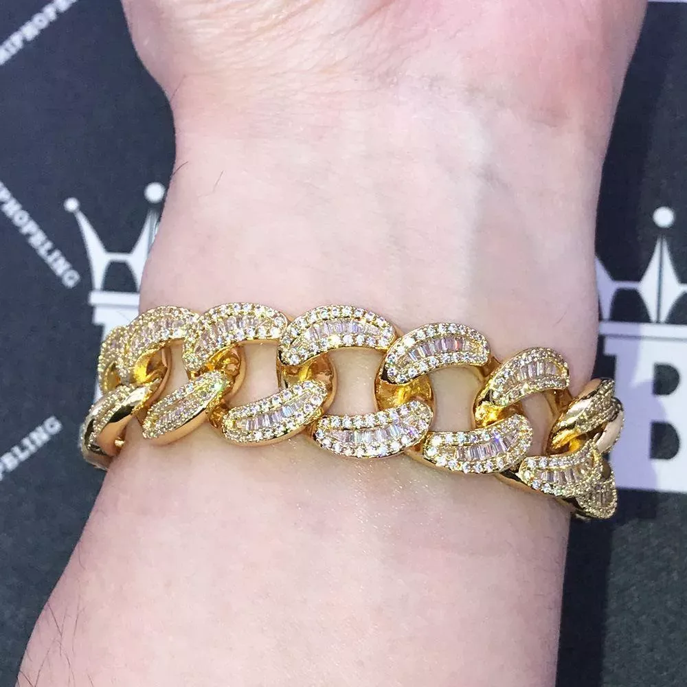 HipHopBling New Baguette Cuban VVS CZ Iced Out Hip Hop Bracelet