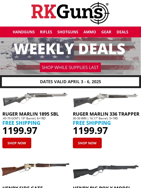 RK Guns - Almost Too Good to Be True: Ruger Marlin 1895 SBL In Stock + 336 Trapper!