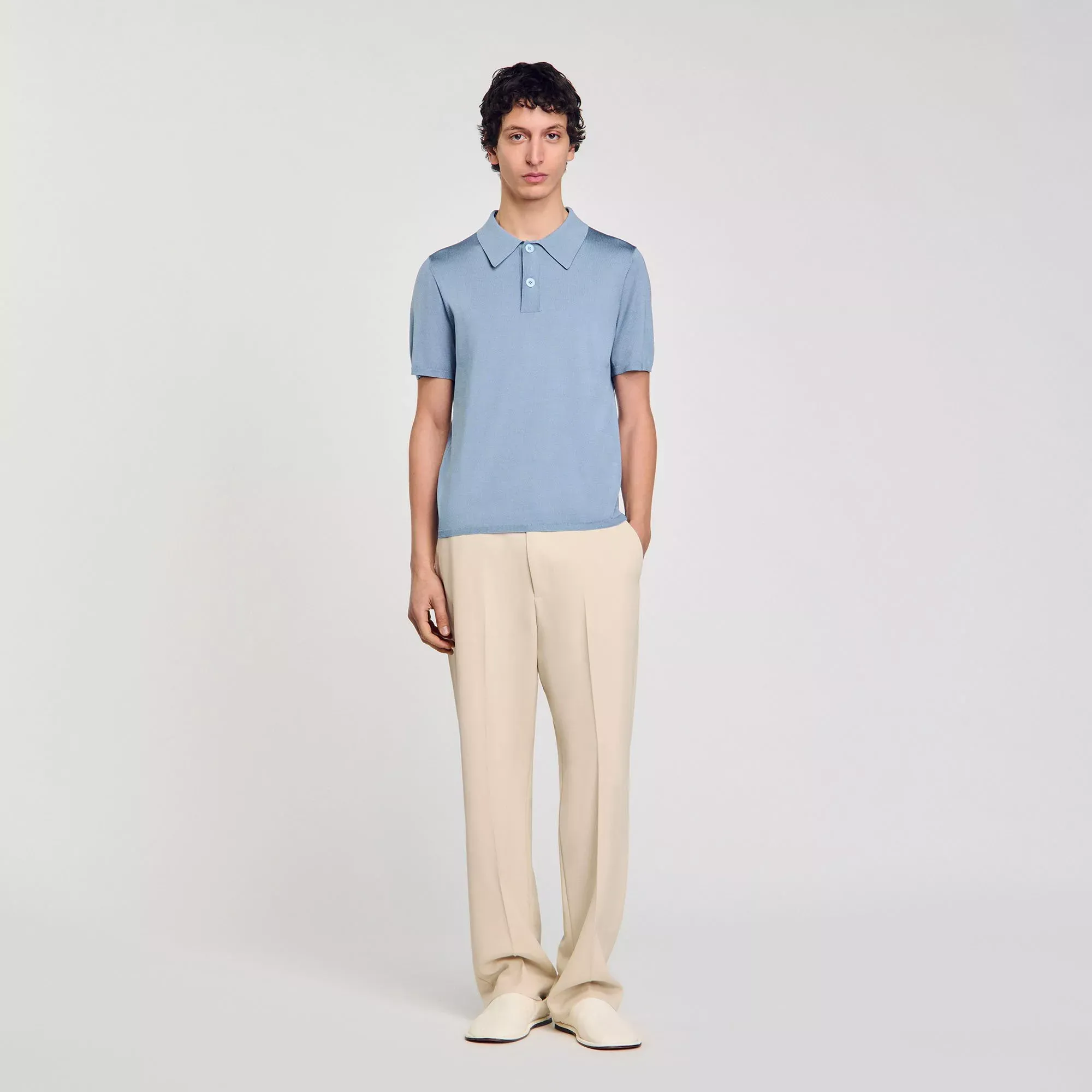 Sandro Short-sleeve knitted polo shirt - male - shirts &amp; Polos