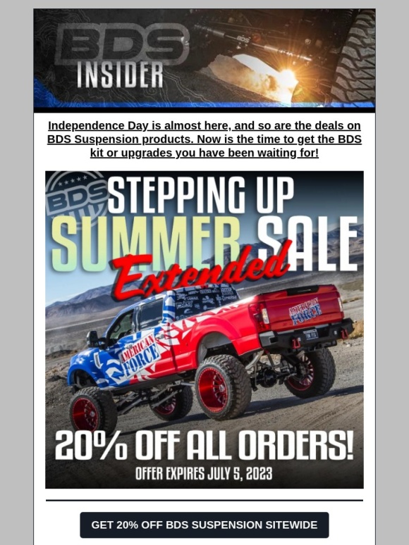 BDS Suspension - Summer Sale Extended