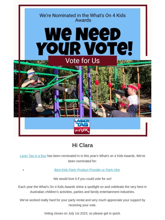 Laser Tag - Hi  can you help us