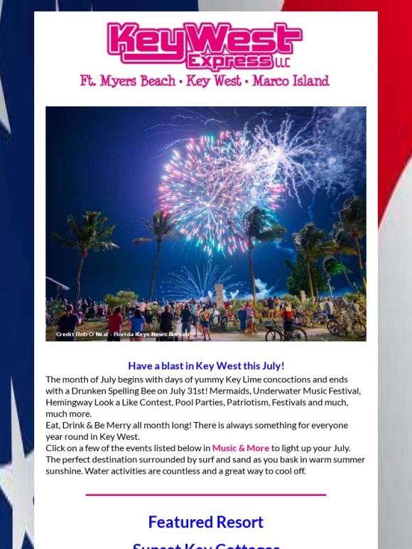 Key West Express - ?,enjoy the Fireworks and much more,this month,in Key West ?