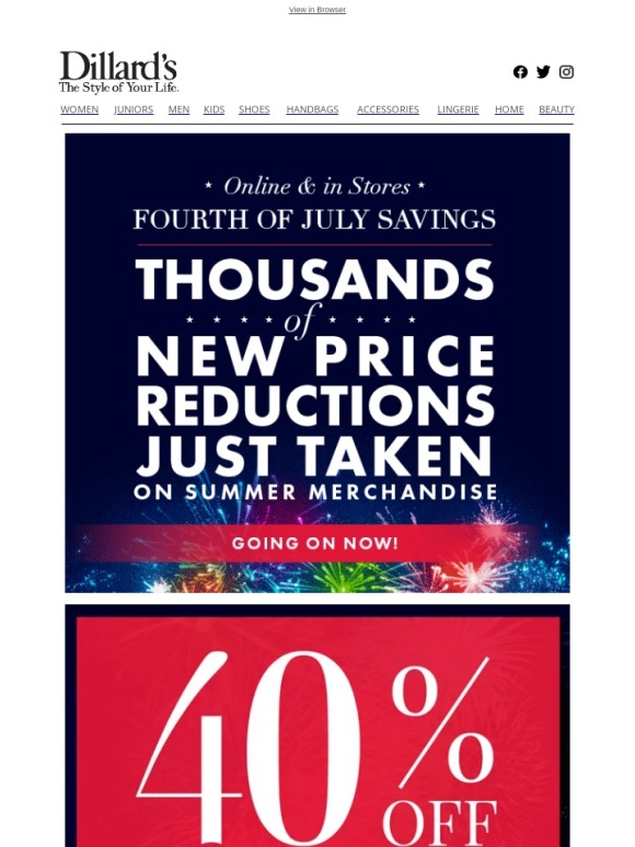 Dillard's - Fourth of July Savings: Going on Now