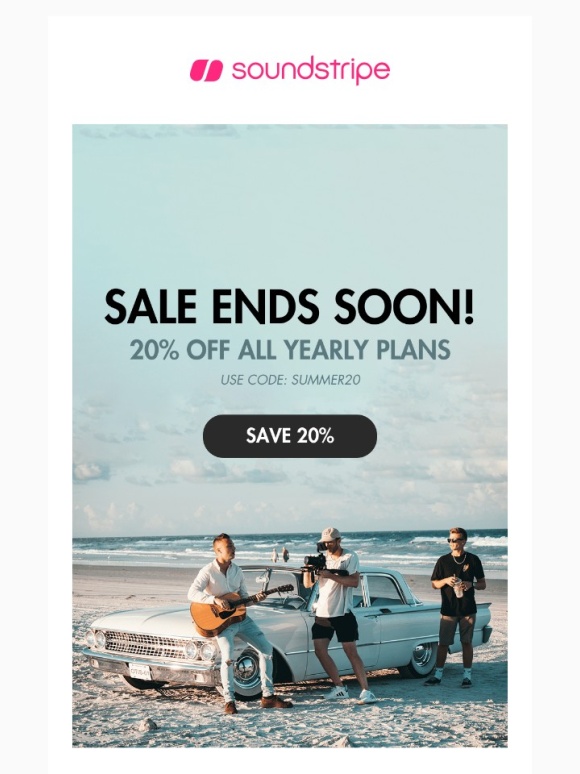 Soundstripe - FINAL DAYS | Our 20% off sale ends Tuesday