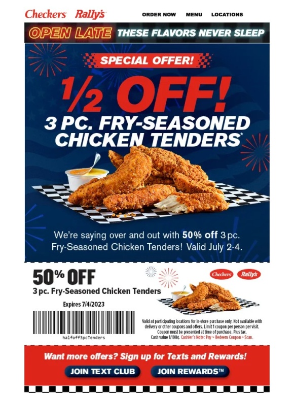 Checkers - ✨ Feast with 50% Chicken Tenders! ✨