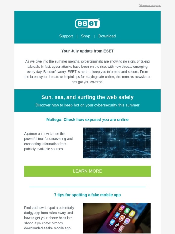 ESet - Sun,sea,and surfing the web safely