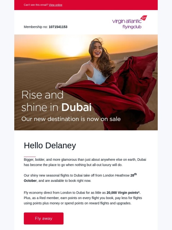 Virgin Atlantic Airlines - Rise and shine in Dubai