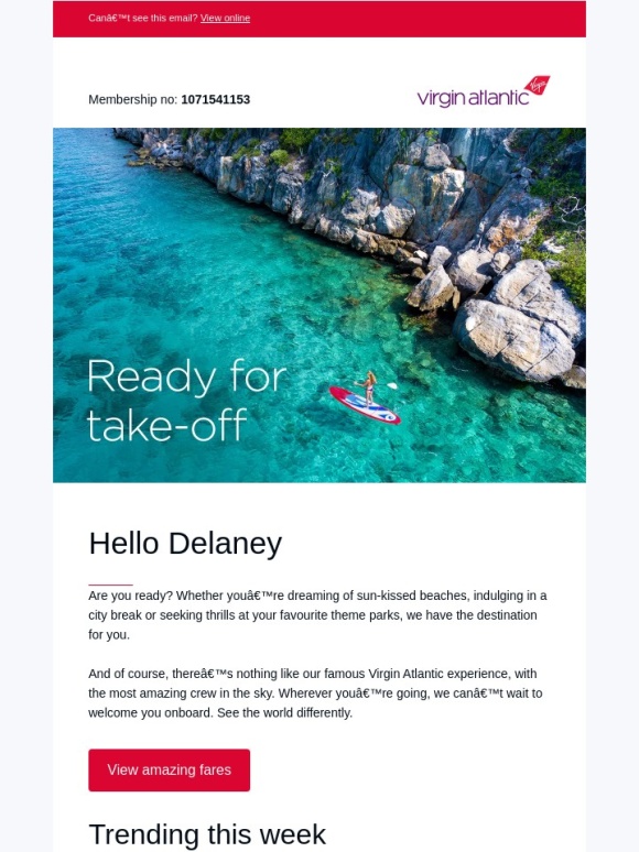 Virgin Atlantic Airlines - Boarding now - don't get left behind
