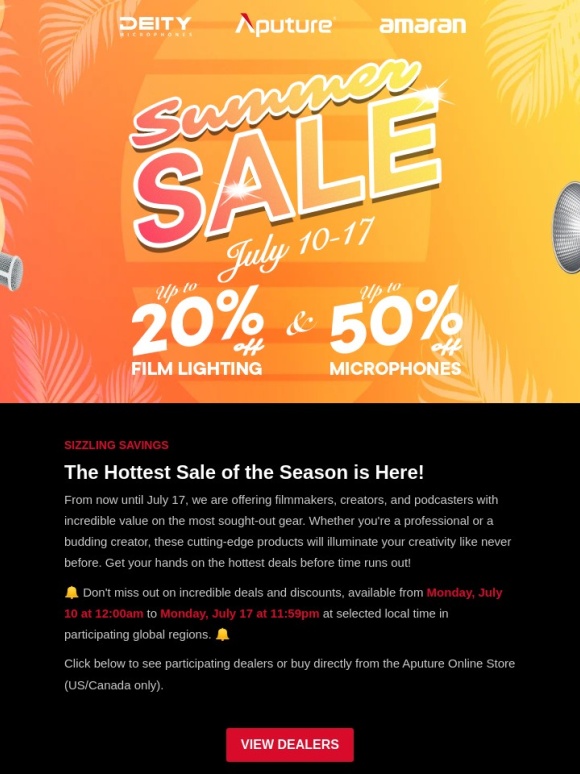 Aputure - ? Summer Sale Is Here! Up to 20% Off Film Lighting Gear! ?