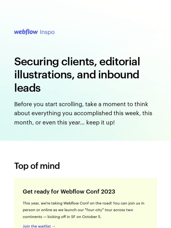 Webflow - Securing clients,editorial illustrations,and inbound leads ?
