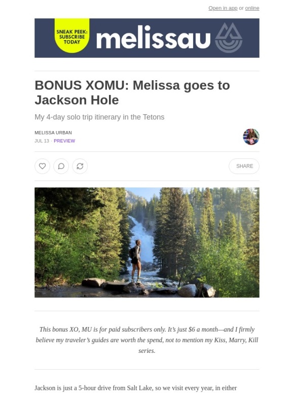 Jackson Hole - BONUS XOMU: Melissa goes to Jackson Hole