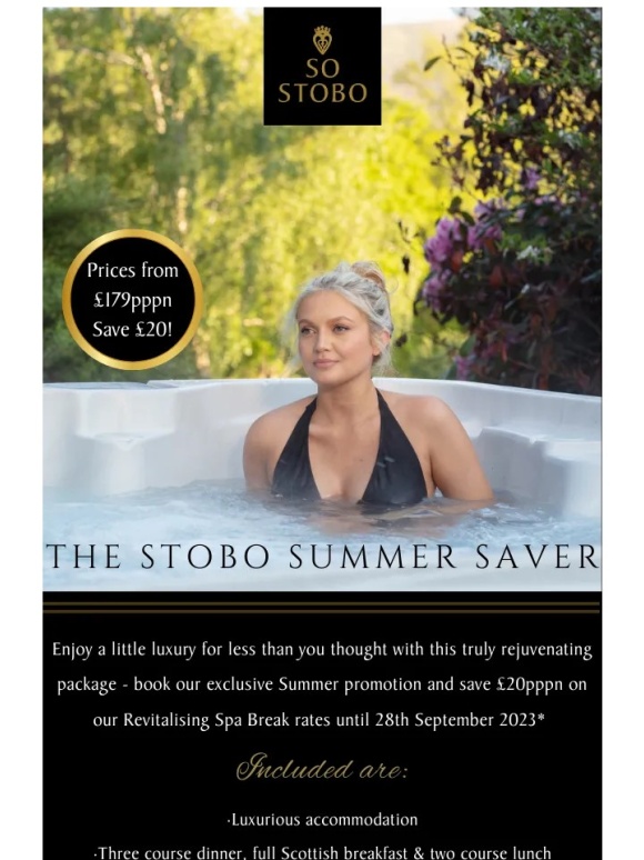 Stobo Castle - Save £20pppn on overnight stays until end Sept 2023