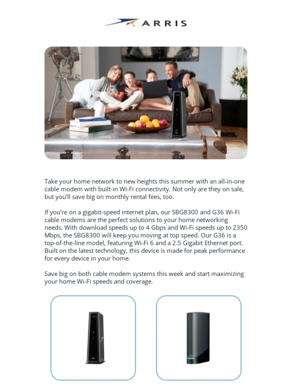 ARRIS - Save big on gig-speed modems