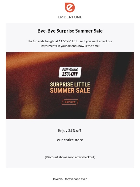 Embertone - Summer Sale Ends Today
