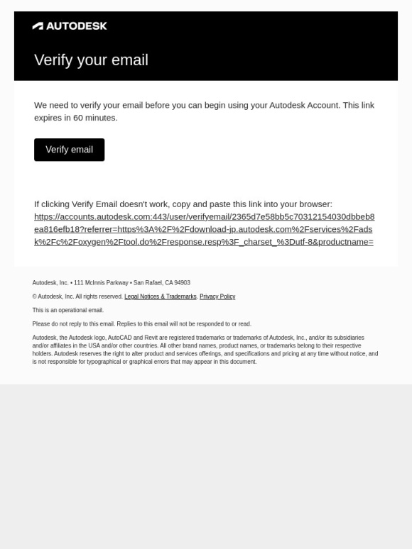 Autodesk - Verify your Autodesk account