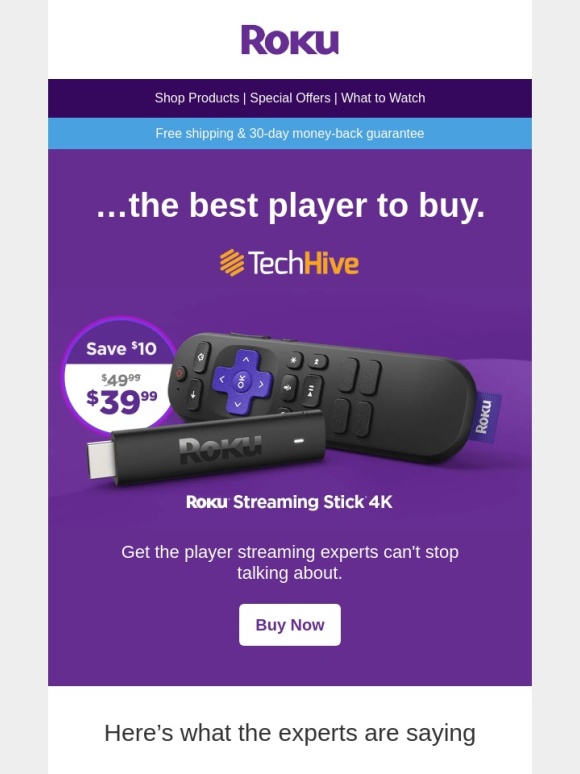 Roku - See what the streaming experts are raving about