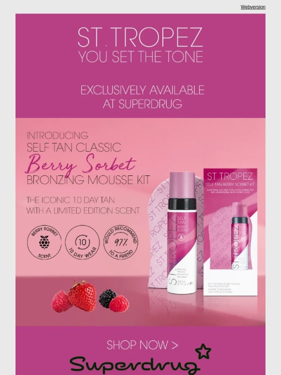 Superdrug - Save 30% off our BERRY SORBET KIT ?