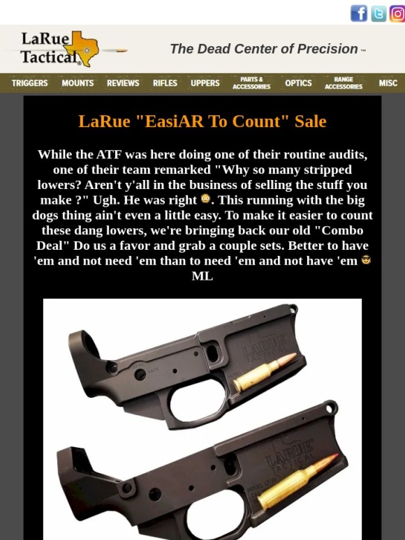 LaRue Tactical - LaRue "EasiAR To Count" Sale