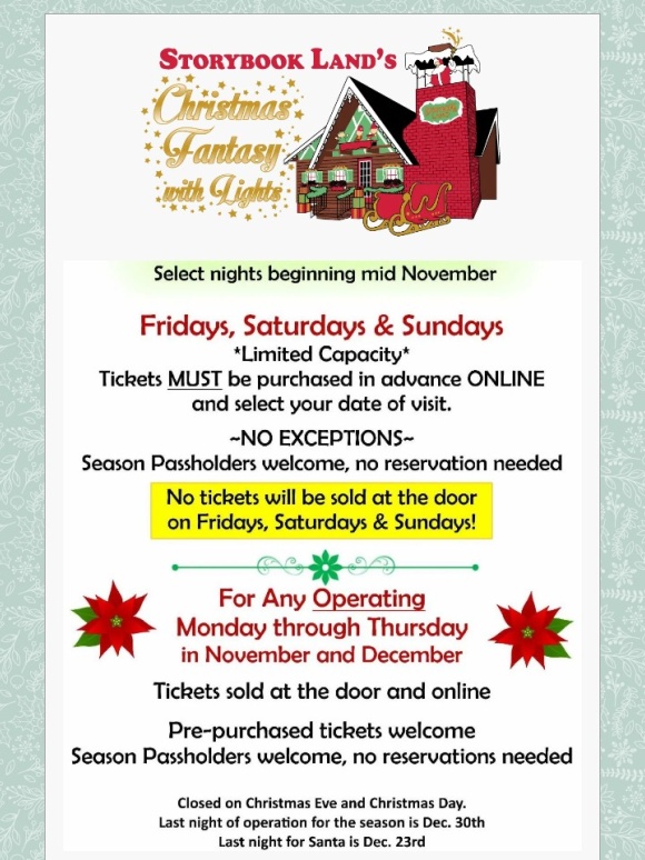 Storybook Land - Open for 2023 *Christmas Fantasy with Lights* news