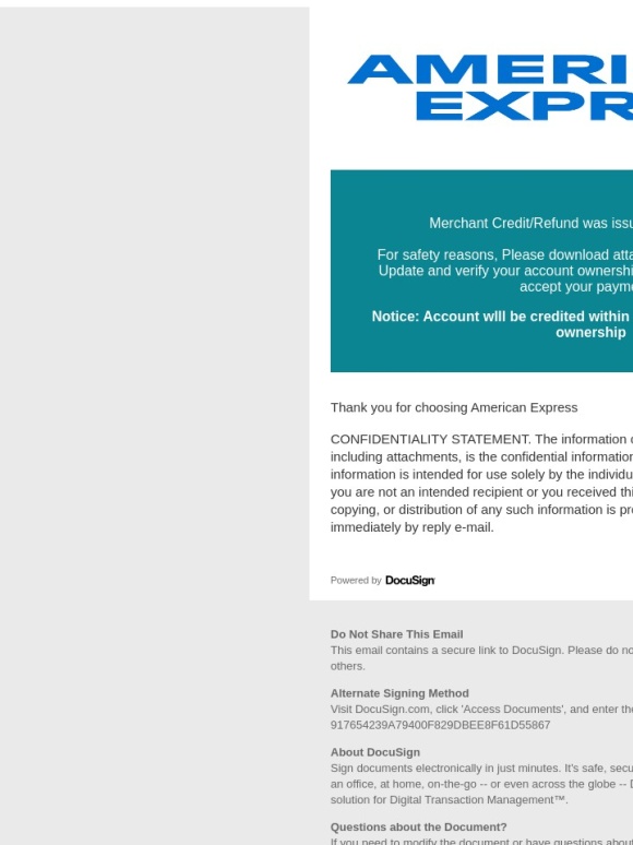 DocuSign - Action Required: You Have Received a New Payment