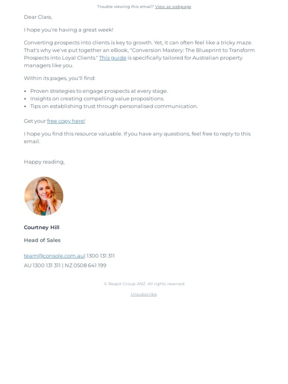 Console - Turning Prospects into Loyal Clients: Your Free eBook
