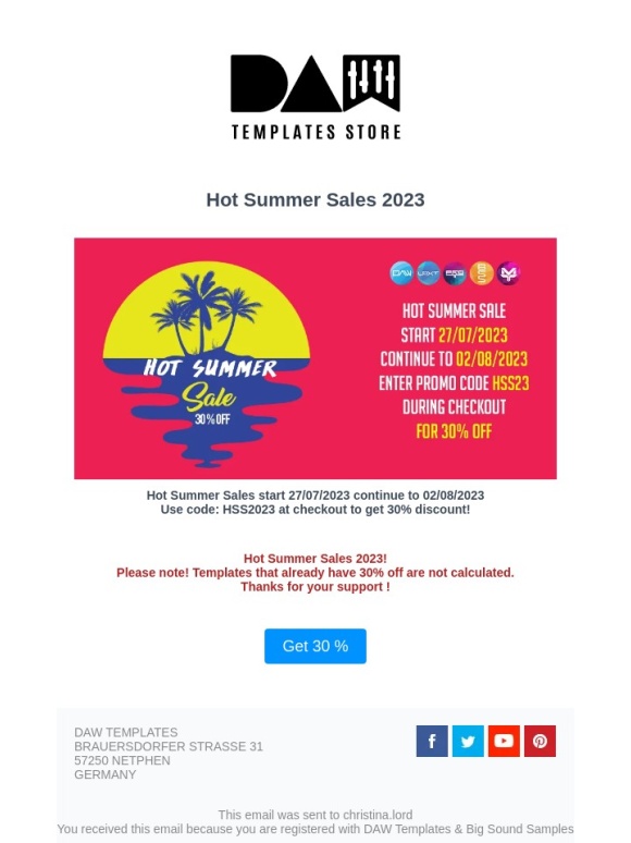 DAW Templates - ?Hot Summer Sale 2023 get 30% Off?