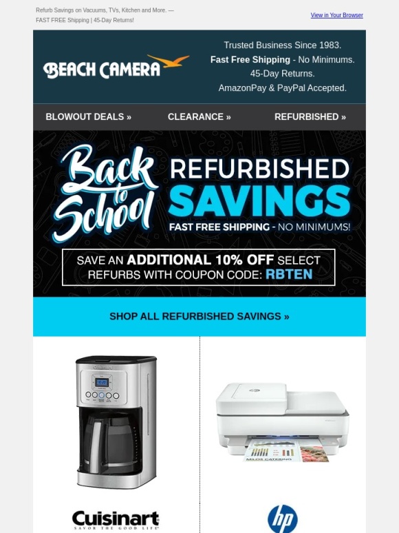 Beach Camera - ?Refresh Your Dorm with 10% Off Refurbished Essentials