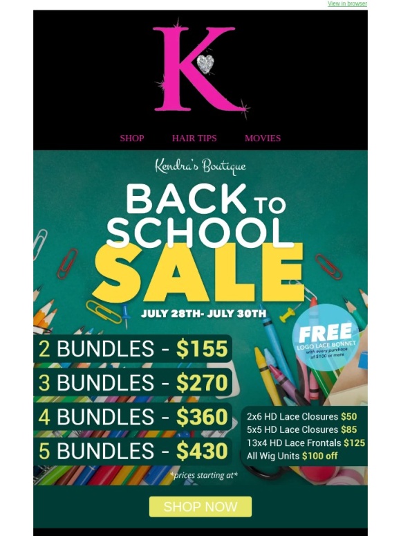 Kendra's Boutique - BACK TO SCHOOL SALE ? ?