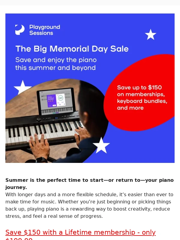 Playground Sessions - Our Memorial Day Sale starts now
