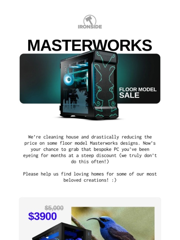 Ironside - Masterworks Floor Model Sale - Drastic Price Reductions
