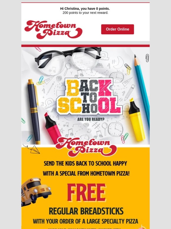 Hometown Pizza - ? Back to School Special from Hometown Pizza! ?