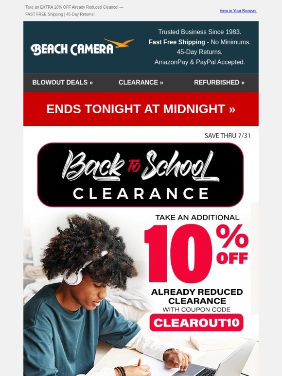 Beach Camera - Ends Tonight!? Back to School: 10% off Clearance?