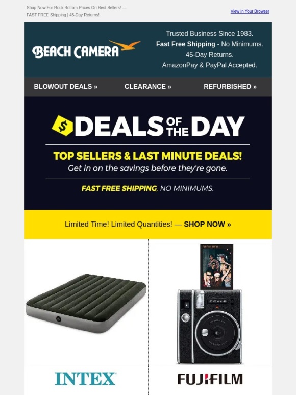 Beach Camera - ?Today's Deals: Air Mattresses,Coffee Makers,Laptops,TVs & More
