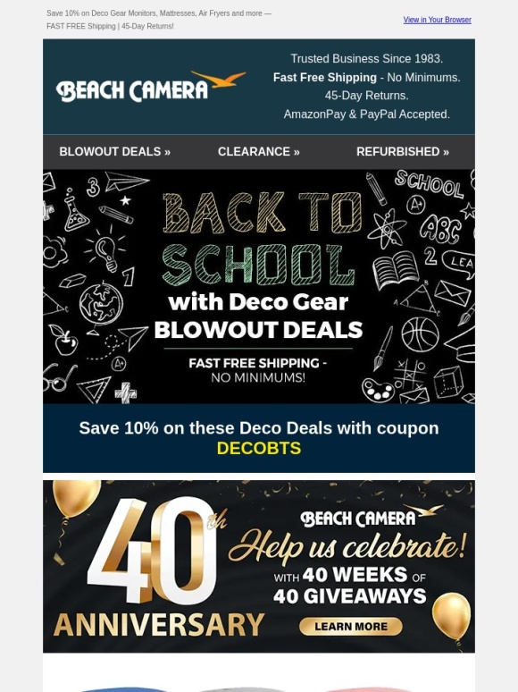 Beach Camera - ?Back to School Savings - 10% Off Deco Gear