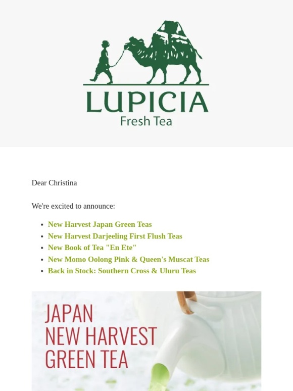LUPICIA - ? New Japan Green Teas,Darjeeling,Book of Tea & More
