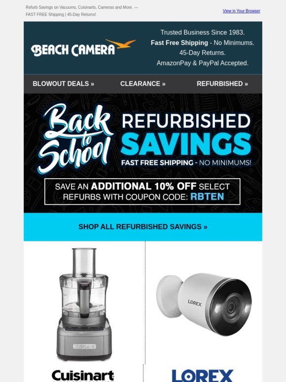 Beach Camera - ?Refresh Your Home: Get 10% Off Refurbished LG,Cuisinart & More