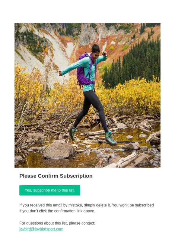 JayBird - All Emails: Please Confirm Subscription