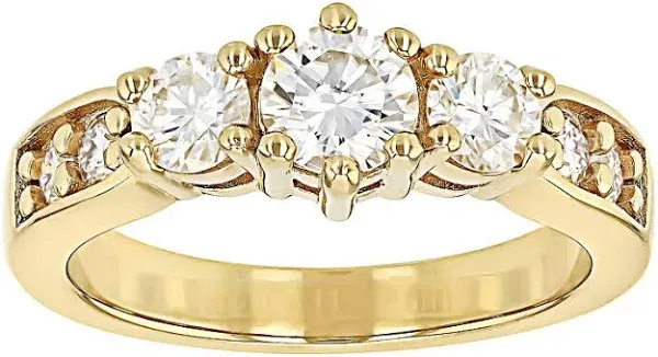 14K Yellow Gold Moissanite Dew