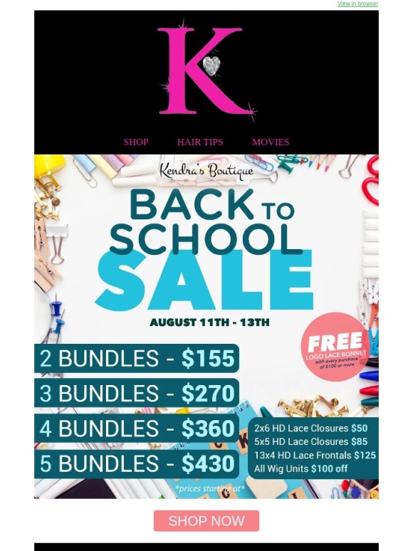 Kendra's Boutique - Back-To-School Must-Haves! ?