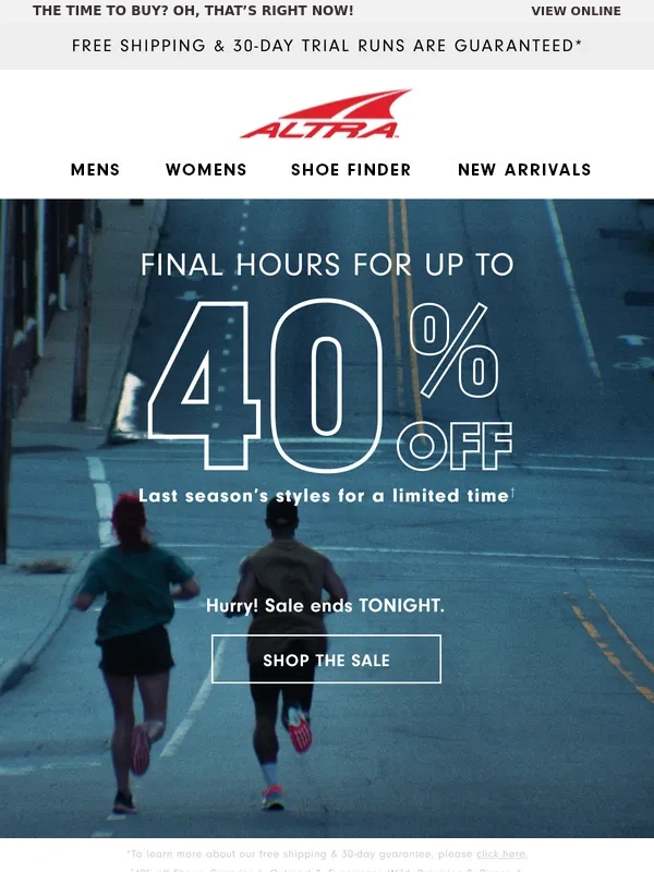 Altra Running - *FINAL HOURS* to get 40% off ⌛