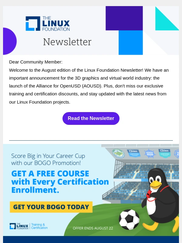Linux Foundation - Alliance for OpenUSD (AOUSD),training & certification discounts,new research,and more! ? ? ?